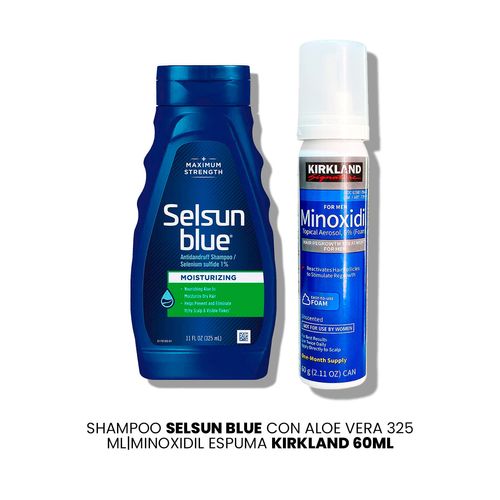 Shampoo Selsun Blue Aloe Vera 325 ml|Minoxidil Espuma Kirkland 60ml