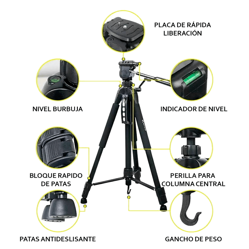 Tripode-Profesional-Parante-153---Adaptador-para-Celular