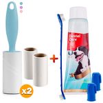 Kit-Cepillo-Pasta-Dental-Perros-Y-Pack-X2-Rodillo-Quita-Pelusa-con-Repuestos