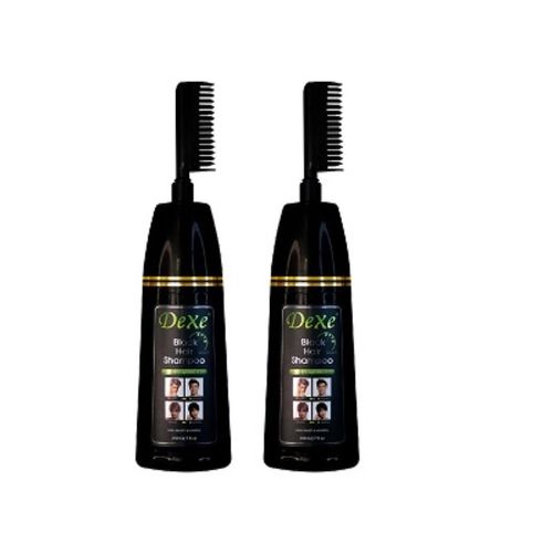 Shampoo Tinte Negro Versión Peine Dexe 200ml 2 Unidades