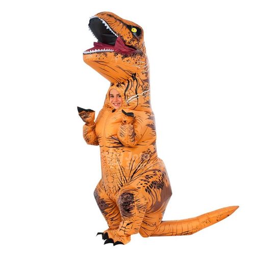 Disfraz Dinosaurio Rex Inflable Para Niños Halloween Cosplay Marrón