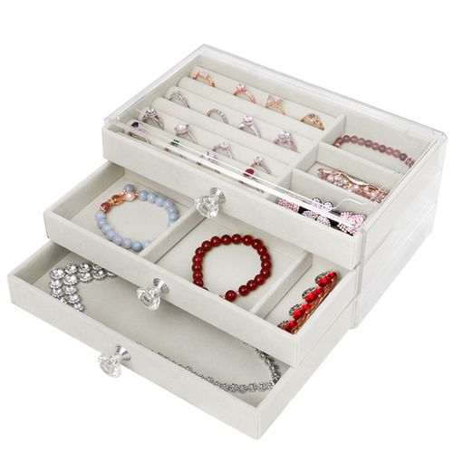 Joyero Acrílico Organizador de Joyas Pulseras Relojes 3 Niveles W25 BG