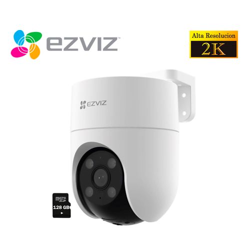 Cámara Seguridad Wifi H8C 3MP 2K Ezviz 360° Smart + Micro SD 128GB