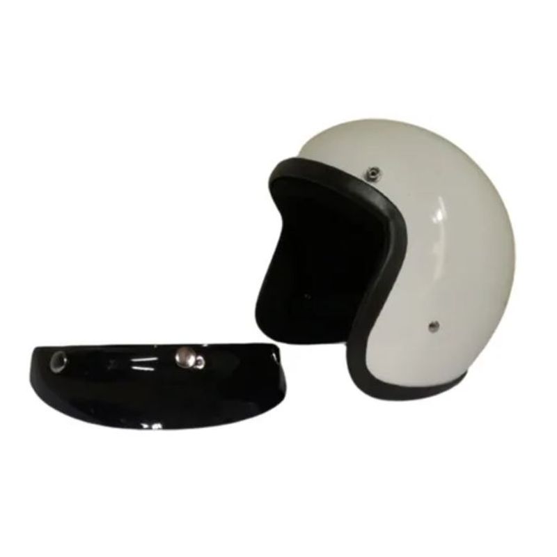 Casco de moto Tipo vespa chopper en Blanco brillo Talla XL Shopstar