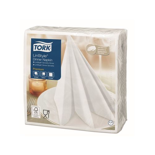 Servilleta Tipo Tela Tork Linstyle Blanca 12 paq x 50un