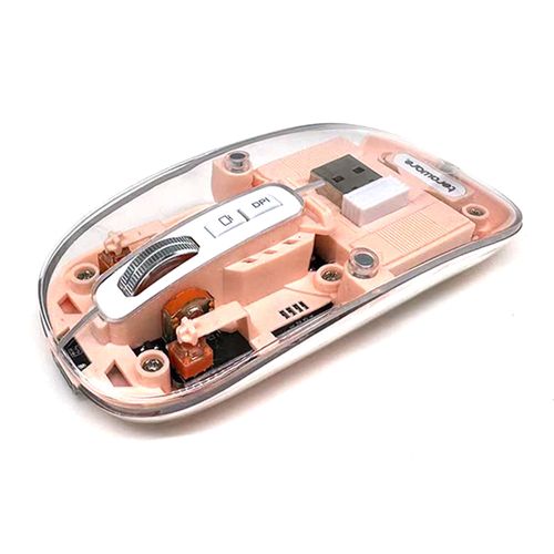 Mouse inalámbrico Teraware TERAMOUSEPINK bluetooth, 1600 dpi, 4 botones, recargable, rosado