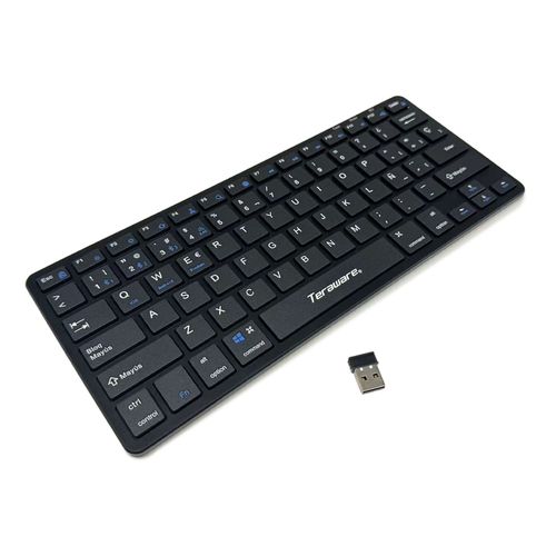 Teclado inalámbrico Teraware TERATEC60-BK bluetooth y USB, mecánico, recargable 60%, español, negro