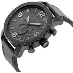 Reloj-Fossil-Nate-JR1354-Fecha-Cronometro-Acero-Inoxidable-Correa-Cuero-Negro