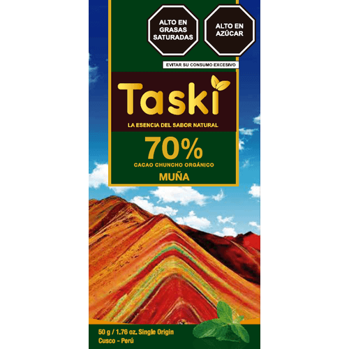 Chocolate TASKI 70% Cacao Muña 50gr