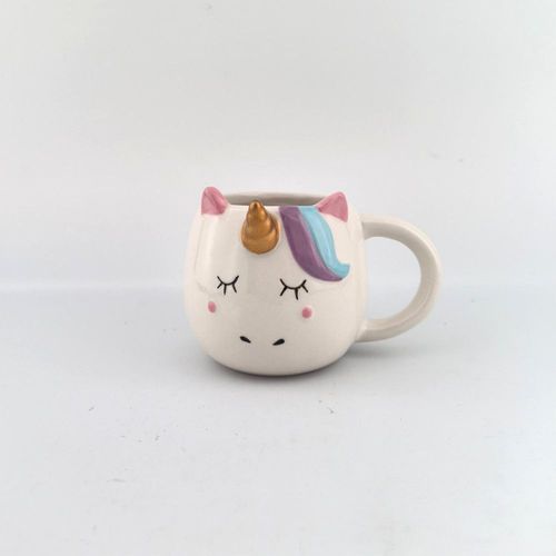 Taza Cerámica Unicornio Blanco