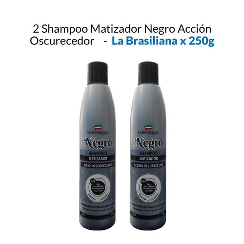 Shampoo Matizador Negro Accion Oscurecedor La Brasiliana 250Gr 2 Uni