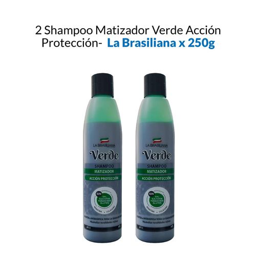 Shampoo Matizador Verde Accion Protección La Brasiliana 250Gr 2 Uni