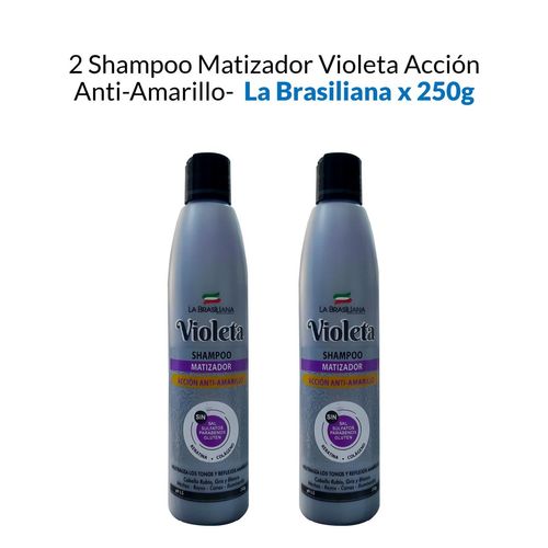 Shampoo Matizador Violeta Accion AntiAmarillo La Brasiliana 250G 2 Uni