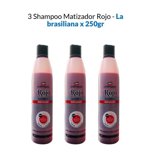 Shampoo Matizador Rojo La Brasiliana 250Gr 3 Unid