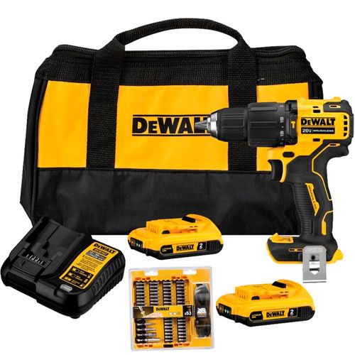 Taladro Percutor 1/2" 20V XR 2 Bat + Set de Puntas 53 Pzs Dewalt DCD709D2-K3