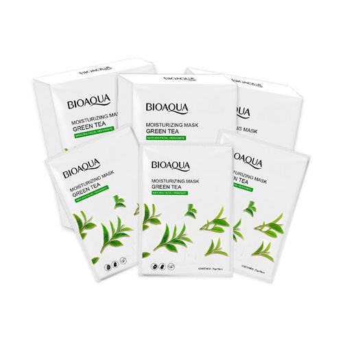 Mascarilla Facial Hidratante De te Verde 10Pcs Bioaqua 25Gr 3 Unid