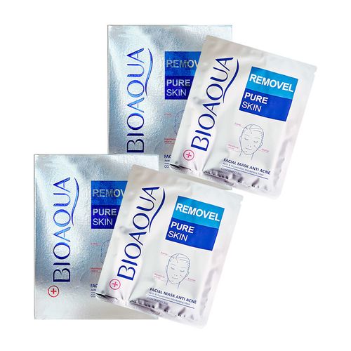 Mascarilla Facial Antiacne Removel Pure Skin 10 Pcs Bioaqua 30Gr 2Pack