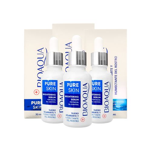 Suero Aclarante y Humectante Del Rostro Bioaqua 30Gr 3 Unid