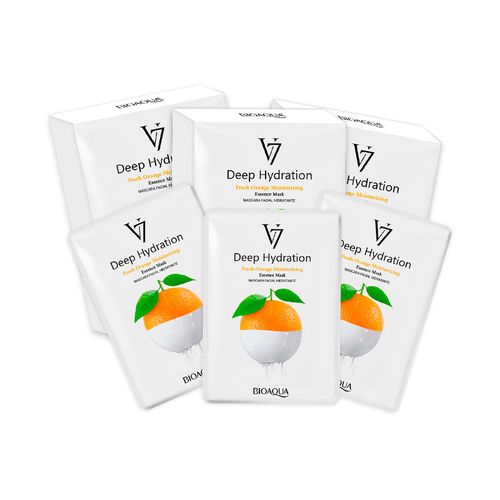 Mascarilla Facial Esencia Naranja 10Pcs Bioaqua 30Gr 3 Unid