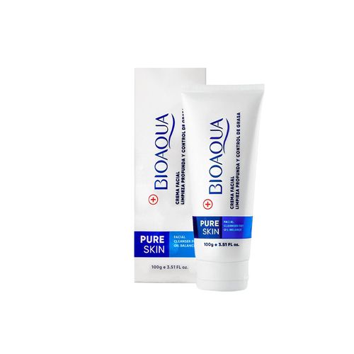 Crema Facial Limpiadora Profunda Pure Skin Bioaqua 100Gr