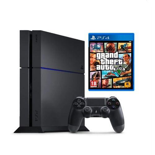 CONSOLA PS4 FAT 500GB- 01 GTA V -01 MANDO REACONDICIONADO