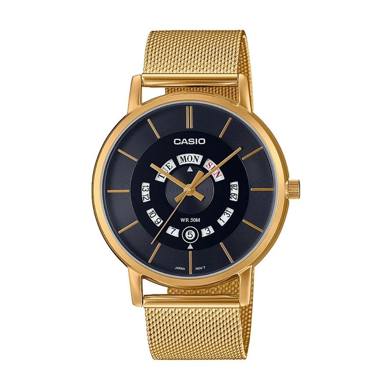 Reloj-Analogo-Casio-Original-Regular-MTP-B135MG-1A-Hombre-Acero-Dorado-y-Negro