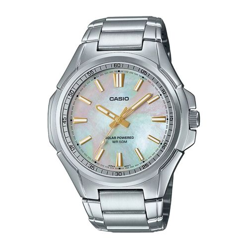 Reloj Análogo Casio Original Regular MTP-RS100S-7A Hombre Acero con Dial Dorado