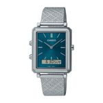 Reloj-Analogo-Casio-Original-Regular-MTP-B205M-3E-Cuadrado-Hombre-Acero-Verde