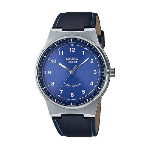 Reloj Análogo Casio Original Regular MTP-RS105L-2B Hombre Acero y Cuero Azul