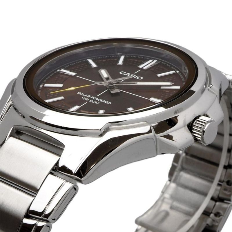 Reloj-Analogo-Casio-Original-Regular-MTP-RS100D-5A-Hombre-Acero-Plateado-Marron