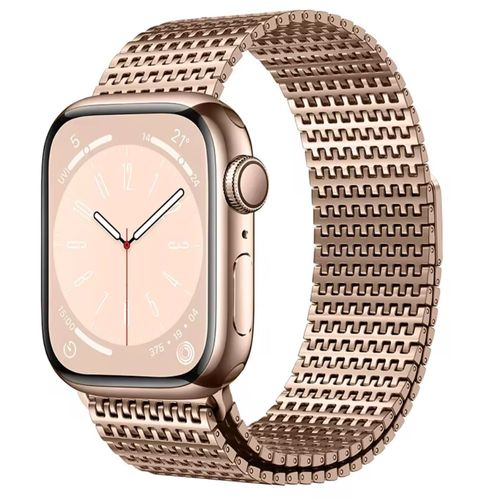 Correa Milanese Loop Malla de Acero Inoxidable para Apple Watch Rose Gold 42/44/45/49mm