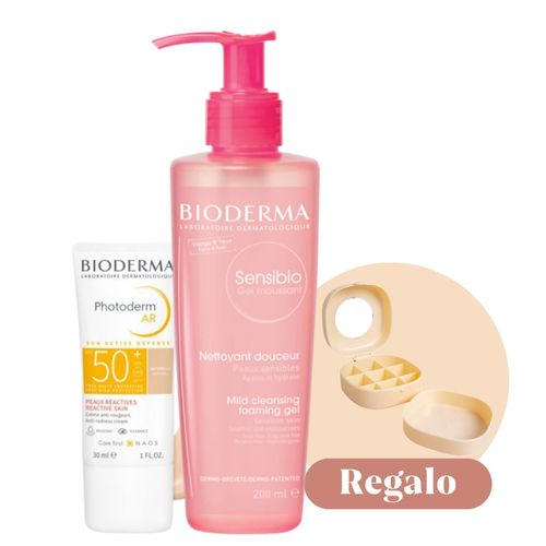 Pack Bioderma Limpieza Sensibio + Fotoprotección Photoderm para Pieles Sensibles