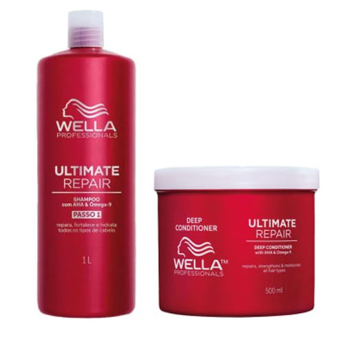 Wella pack ultimate repair shampoo1000ml+ acondicionador 500ml