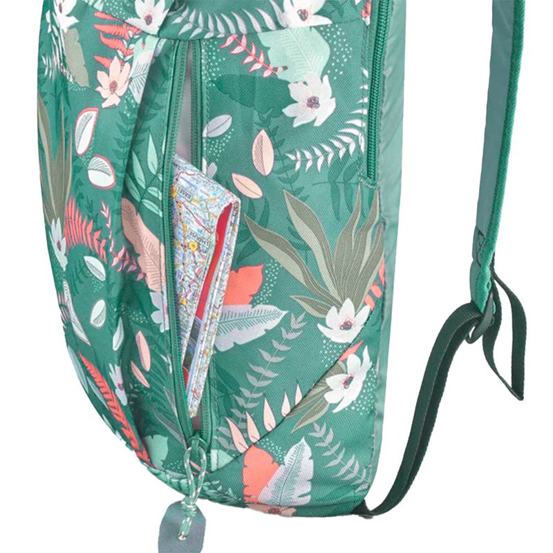 Mochila-Quechua-Arpenaz-Original-NH100-Senderismo-10-L-Color-Verde-Estampado-Floral