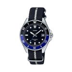 Reloj-Analogo-Casio-Original-Regular-MDV-10C-1A2-Hombre-Correa-Textil-Negro-Azul