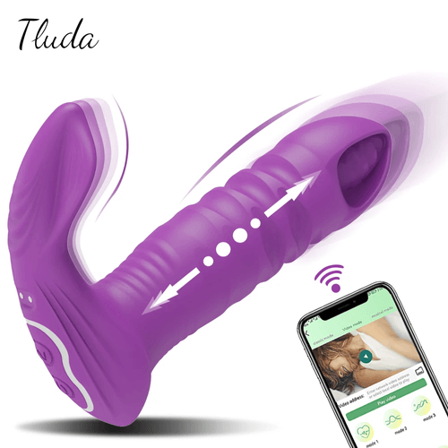 VIBRADOR DE EMPUJE ESTIMULADOR DE PUNTO G Y CLITORIS CONTROLADO POR APLICACIÓN BLUETOOTH TLUDA QL009