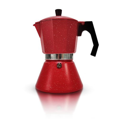 Cafetera Moka Italiana Apto para Cocina de Inducción 6 Tazas Espresso - Rojo