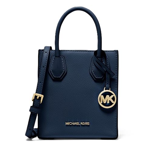 Cartera Michael Kors Mercer Extra-Small Logo and Cuero  Azul-Marino