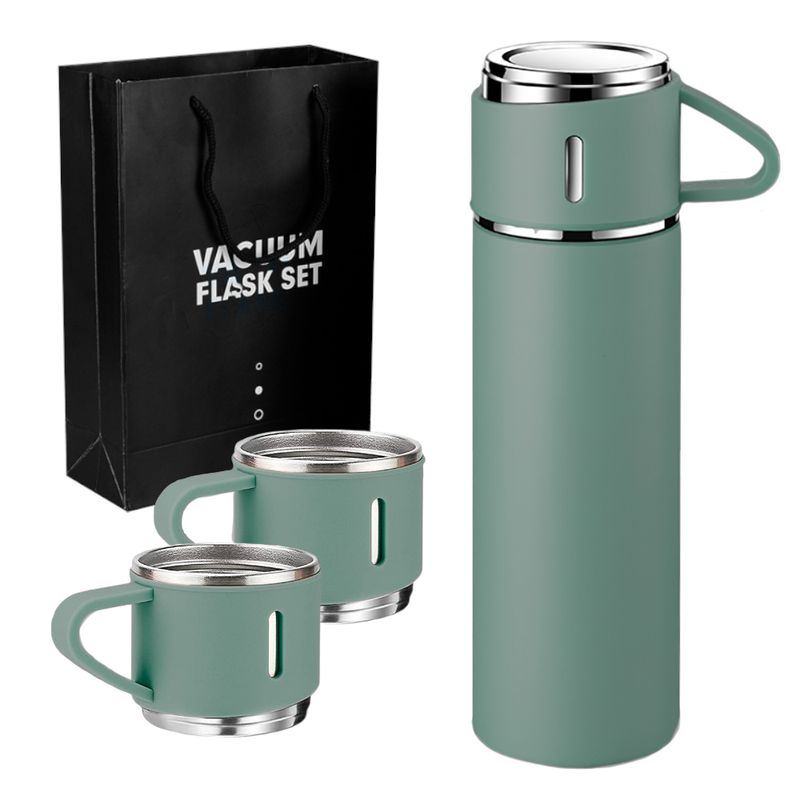 Set-de-3-Piezas-Termo-500ml-con-Tazas-de-Acero-Verde