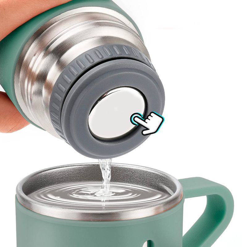 Set-de-3-Piezas-Termo-500ml-con-Tazas-de-Acero-Verde