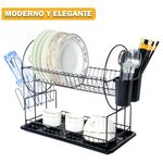 Organizador-Escurridor-de-Platos-Vasos-Moderno-2-Niveles-C13-Negro