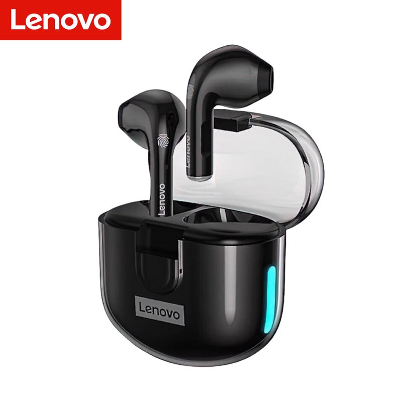 Audifonos-Bluetooth-Lenovo-LP12-Negro---Soporte-de-aluminio-para-laptop-de-REGALO