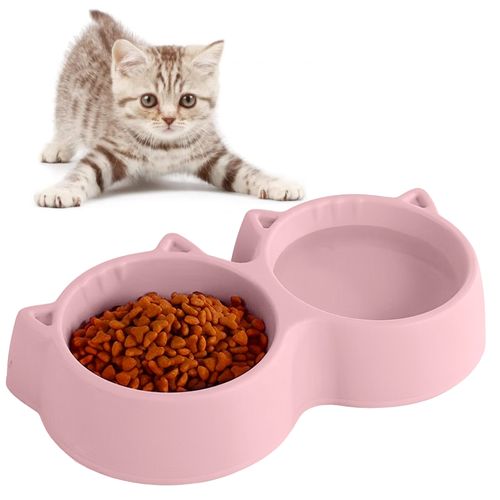 Plato Comedero y Bebedero para Gato Perro Mascotas Rosa 714P