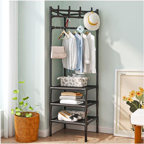 Perchero Organizador Colgador de Ropa Esquinero Negro P52