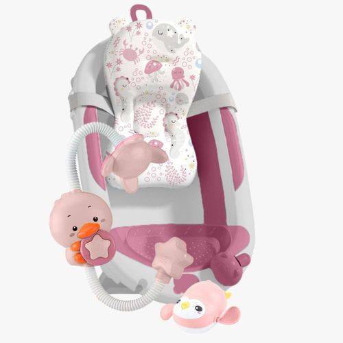 Tina De Baño Para Bebé Aquabu Baby Cam Rosado