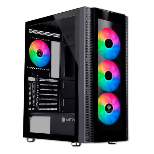 Gabinete Antryx RX-260 BLACK, USB3.0, FRGB FAN X4, panel lateral de vidrio templado