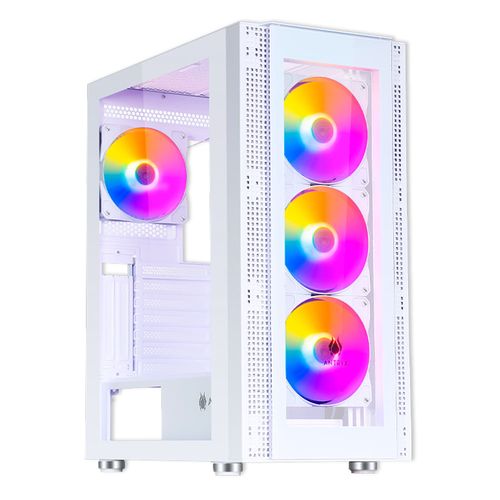 Gabinete Antryx RX-260 WHITE, USB3.0, FRGB FAN X4, panel lateral de vidrio templado