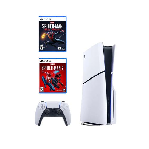 Consola Playstation 5 Slim Lectora de Discos + Spiderman Miles Morales + Spiderman 2