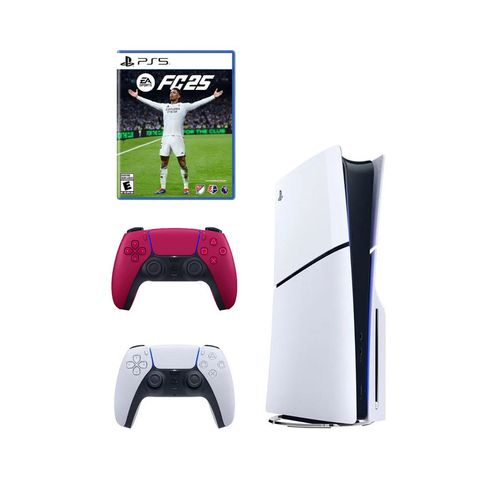 Consola Playstation 5 Slim Lectora de Discos + Mando Dualsense Rojo + EA Sports FC 25