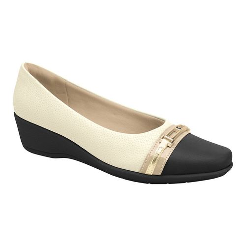 Zapato mocasine Mujer 143228 OFF WHITE/PRETO/MARFIM/OURO